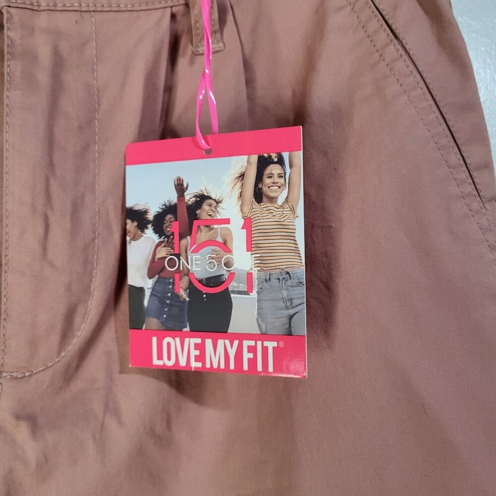 ONE 5 ONE Womens M Haley Extra High Rise Pleated Chino Pants Blush NWT Stitchfix - Picture 3 of 11